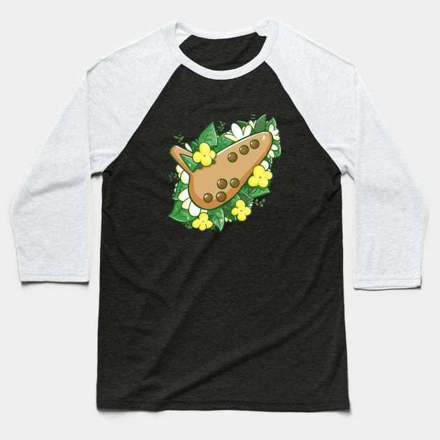 Fairy Ocarina Baseball T-Shirt by ellenent